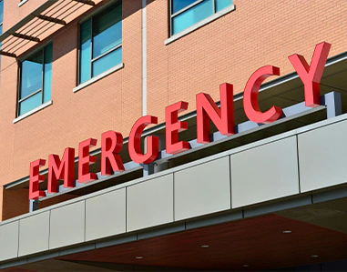 red emergency sign displayed on dental clinic in tarneit